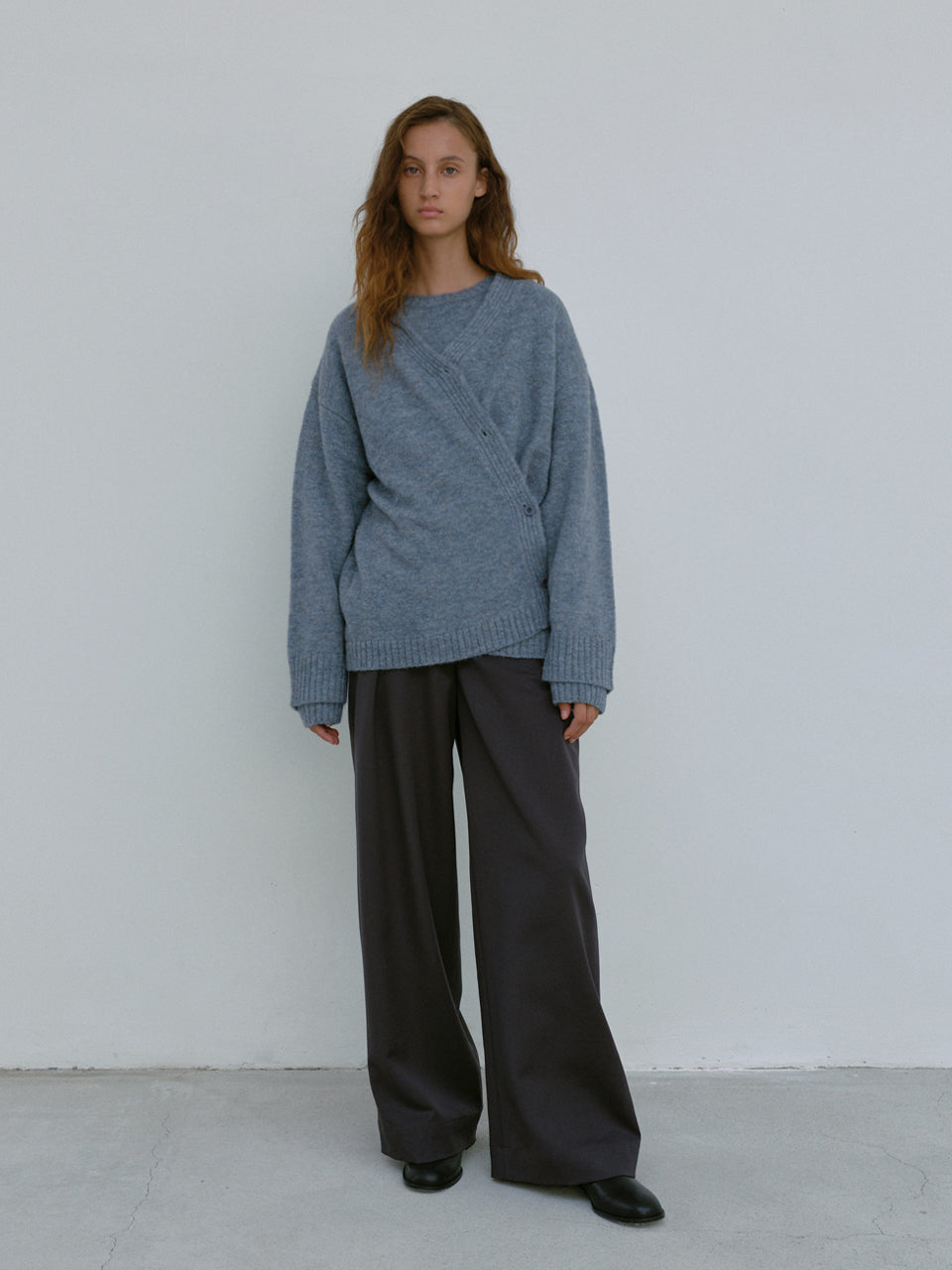 2way Alpaca Cardigan (Baby Blue)