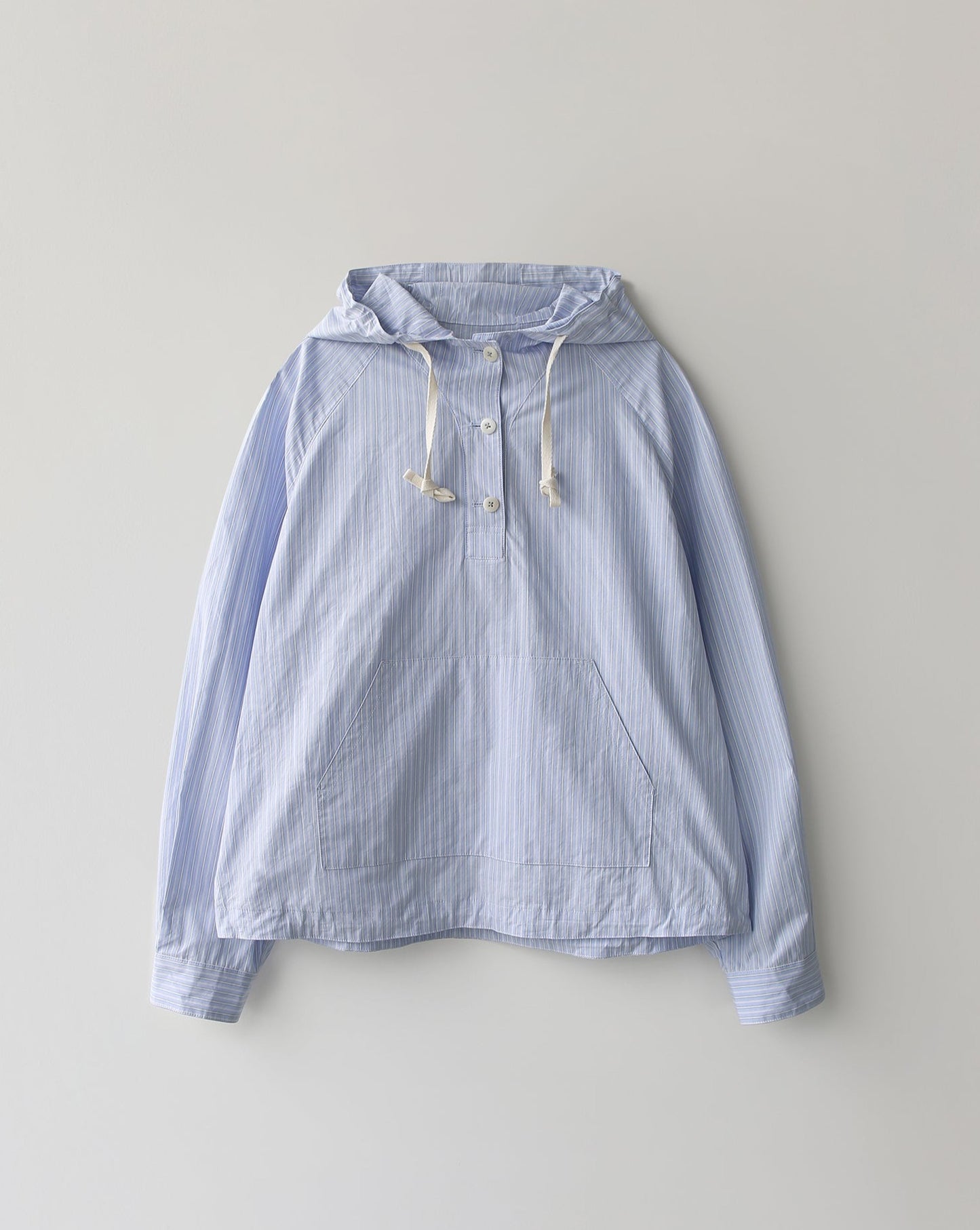 NOTHING WRITTEN - Castel Hoodie Anorak (Blue Stripe)