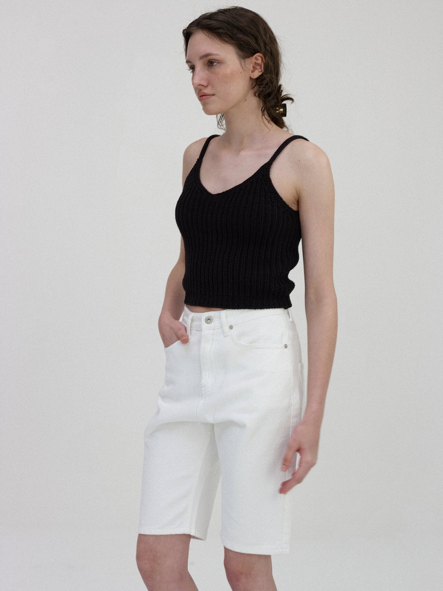 NOTHING WRITTEN - Jerry Knit Cami Top (Black)