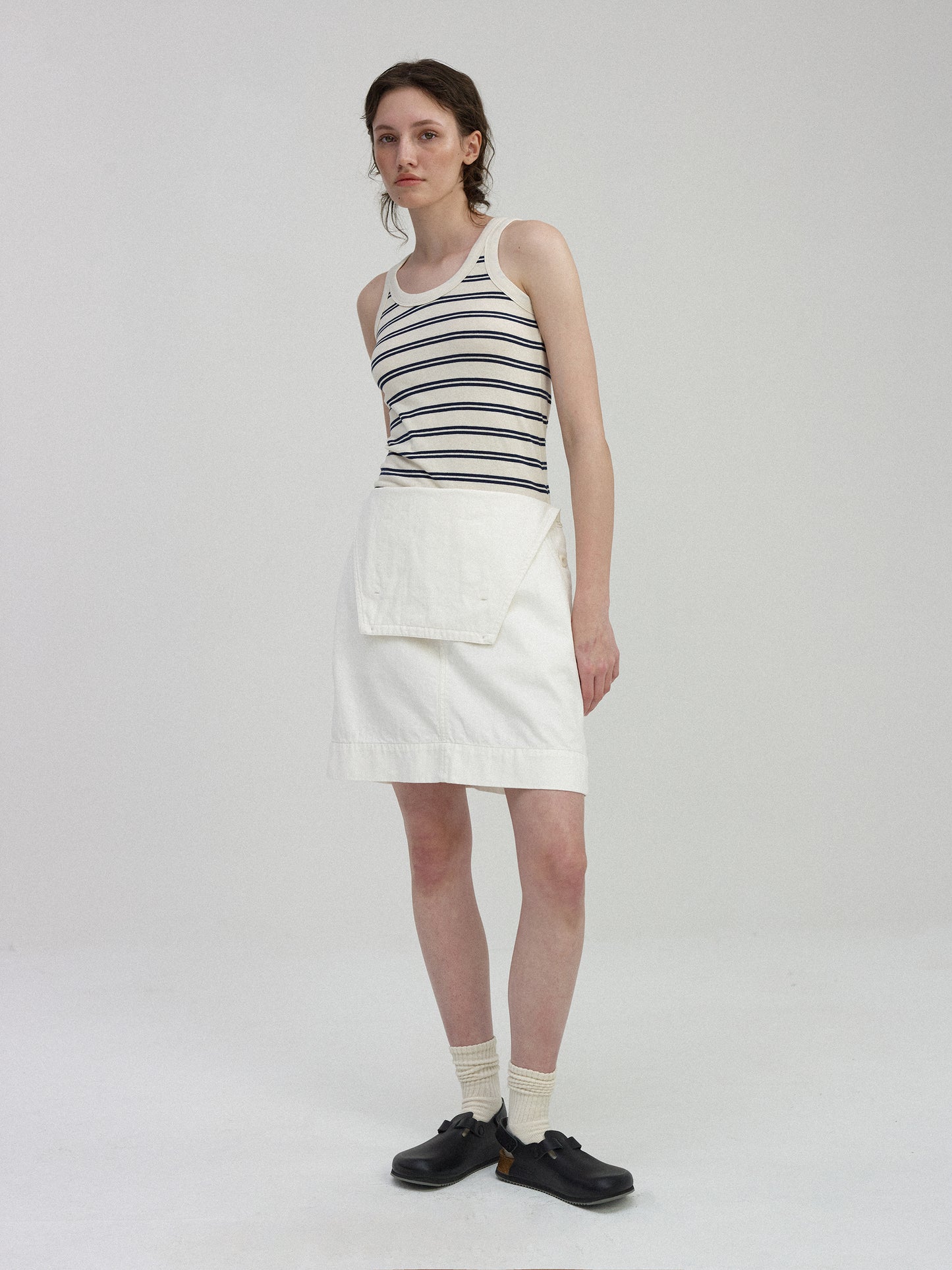 NOTHING WRITTEN - Tilly Stripe Sleeveless (Off White / Navy)