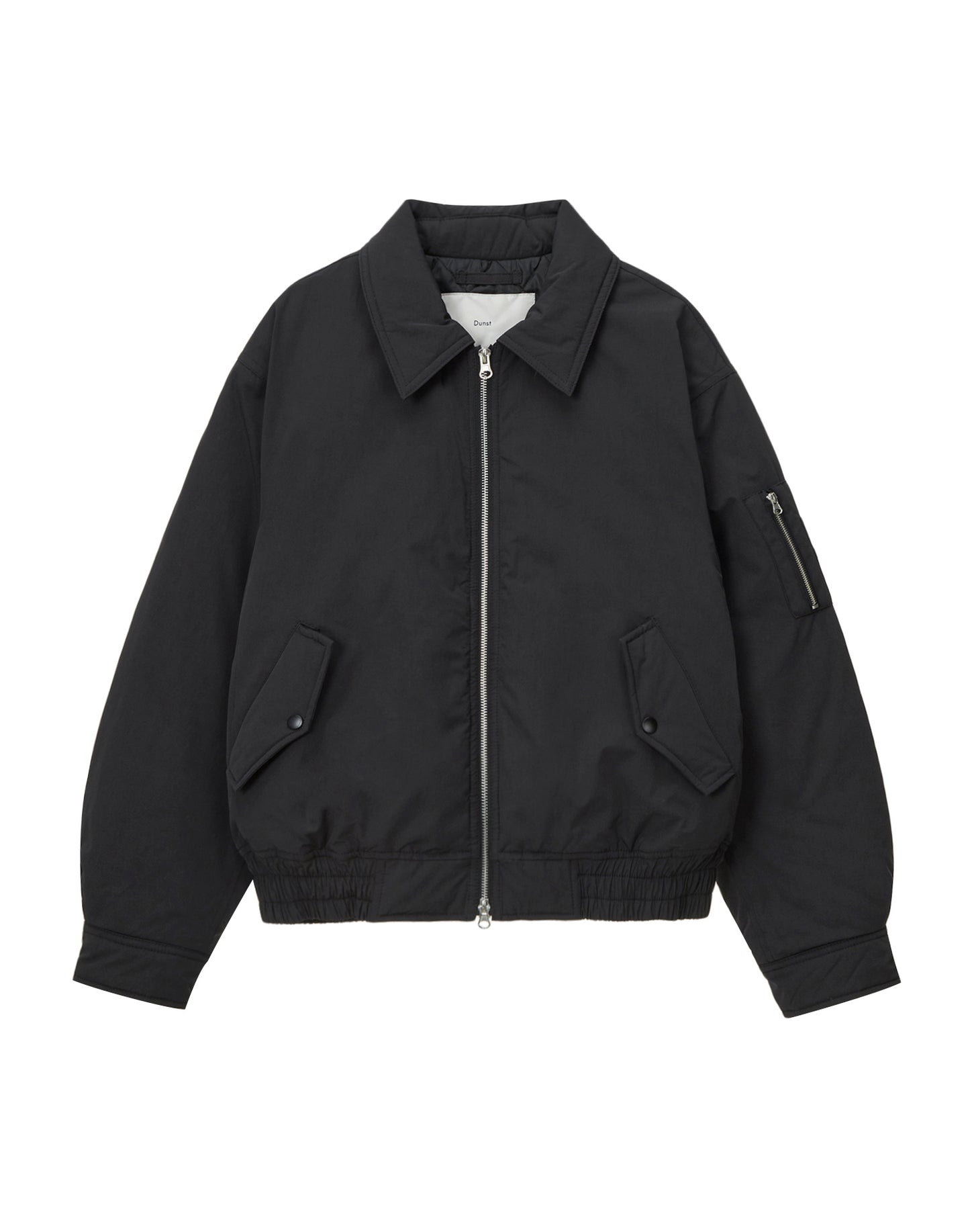 Classic Collared Bomber Jacket (Black)