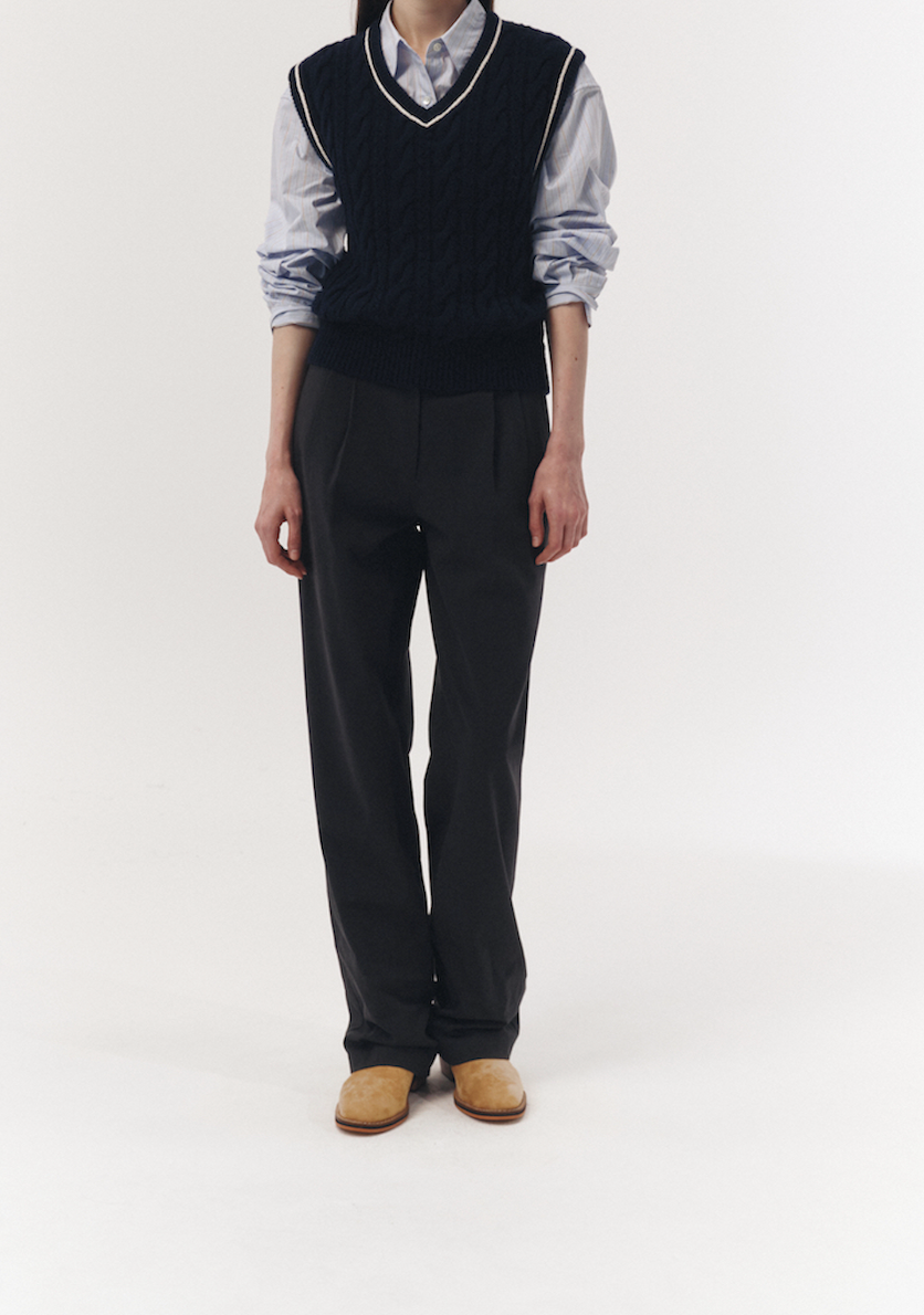 Semi-wide Chino Slacks (Charcoal Grey)