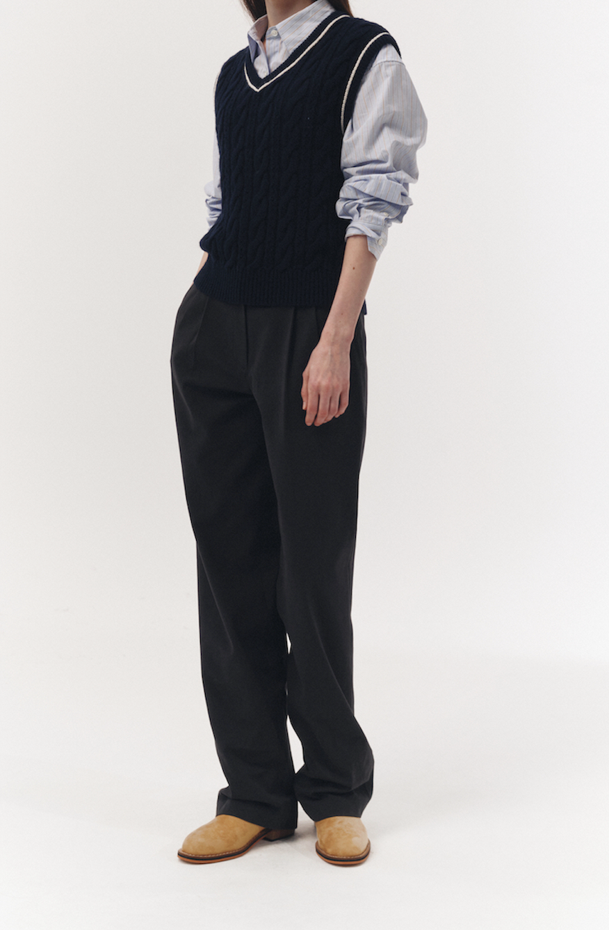 Semi-wide Chino Slacks (Charcoal Grey)
