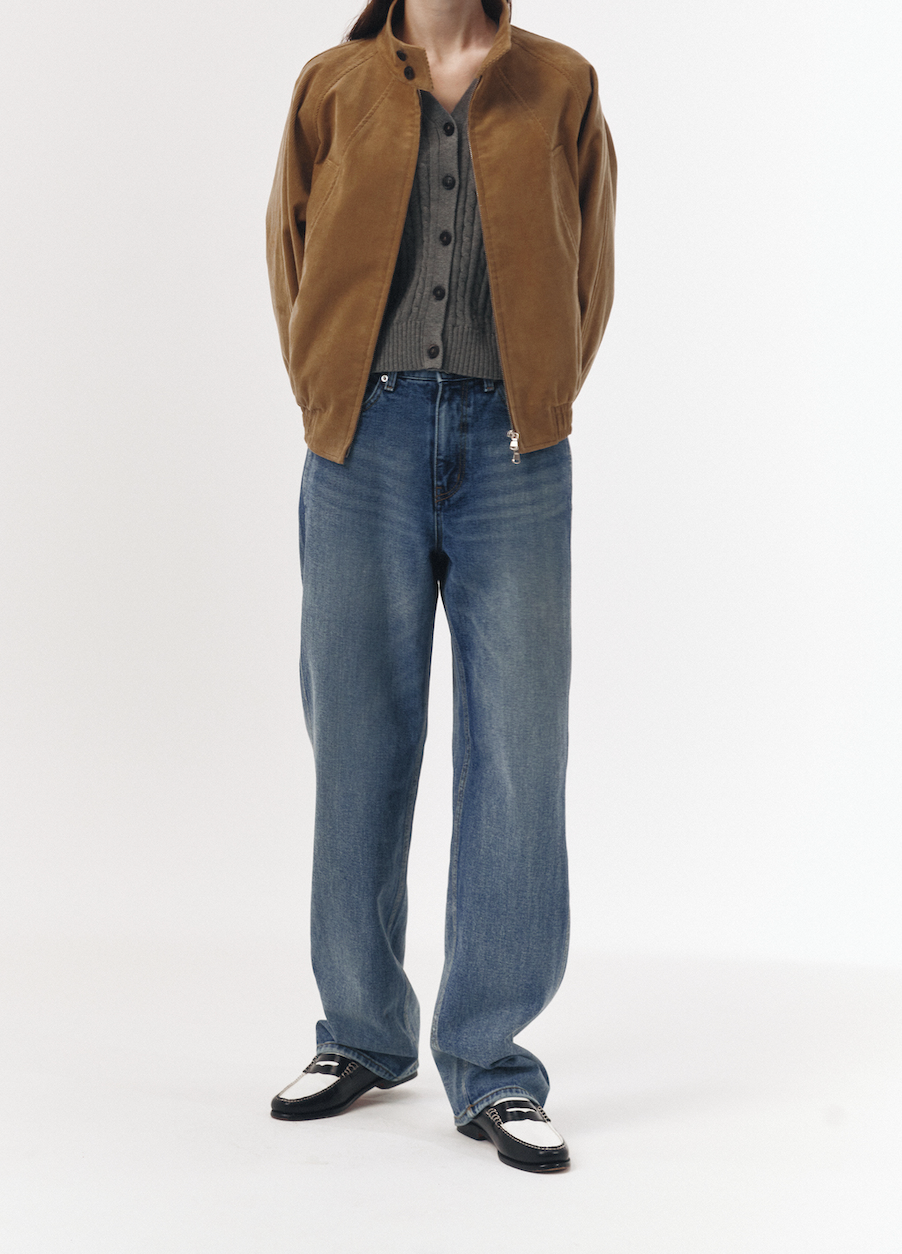 90's Wide Leg Jeans (Brushed Blue)
