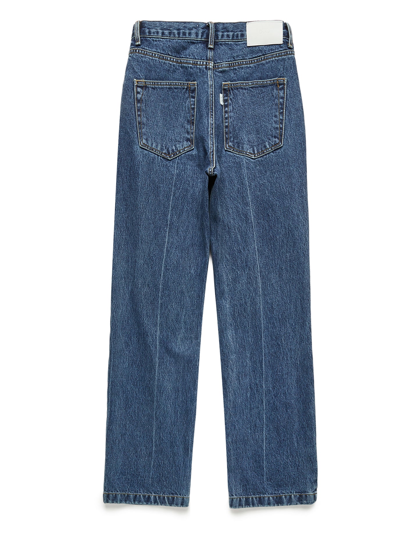 Semi-wide Tucked Jeans (Mid Blue)
