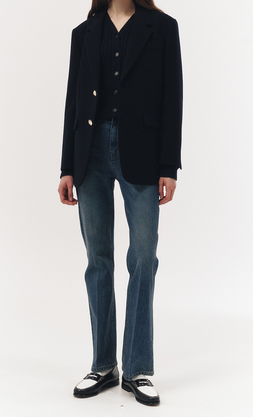 70's Semi Flared Jeans (Classic Mid Blue)