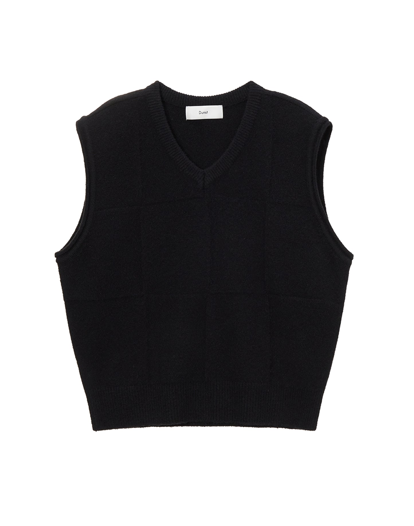 Unisex Divide V-Neck Wool Vest (Black)