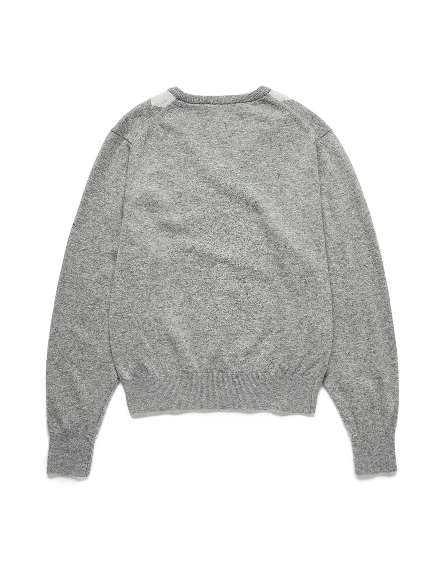 Unisex V-Neck Argyle Sweater (Grey)