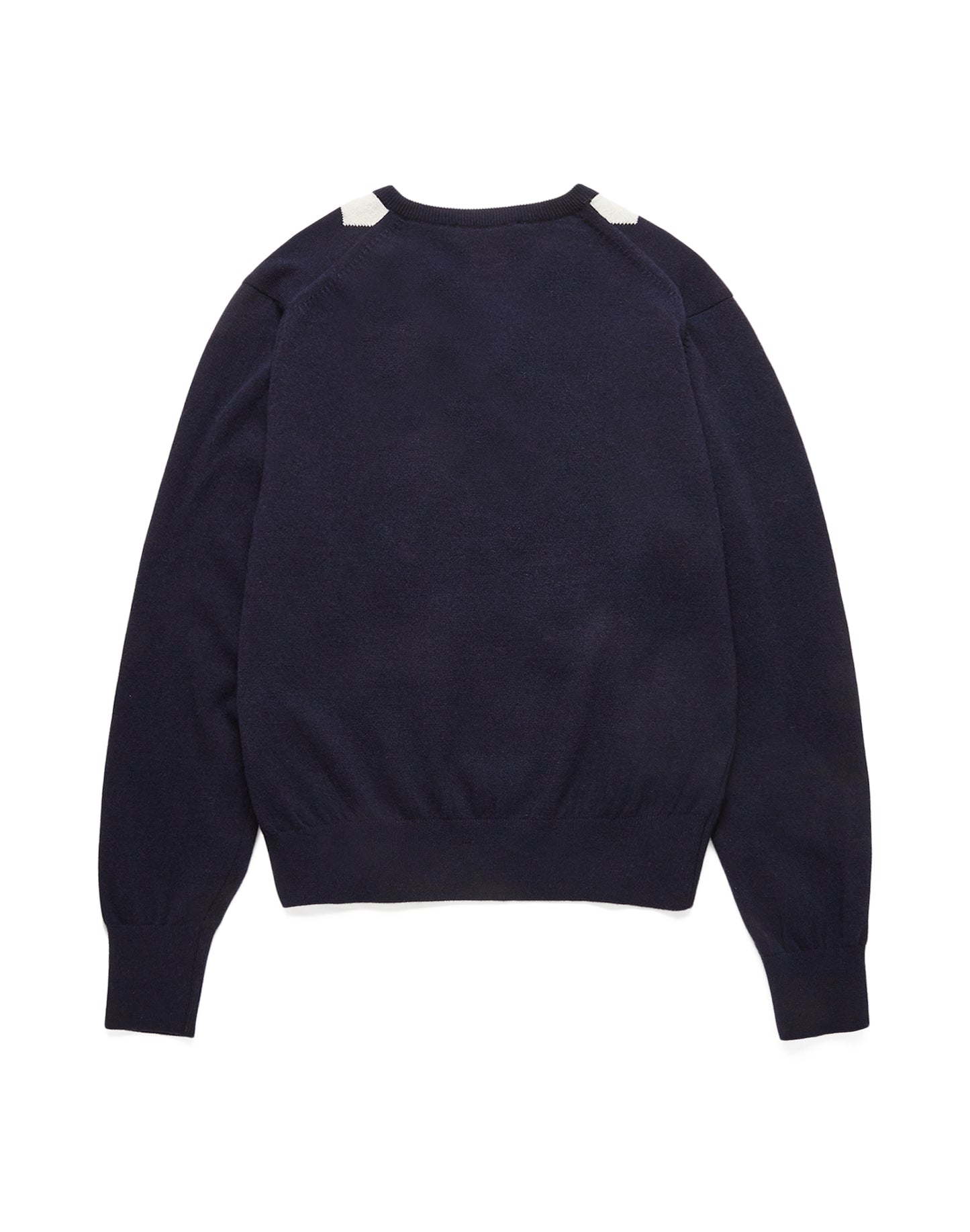 Unisex V-neck Argyle Sweater (Navy)