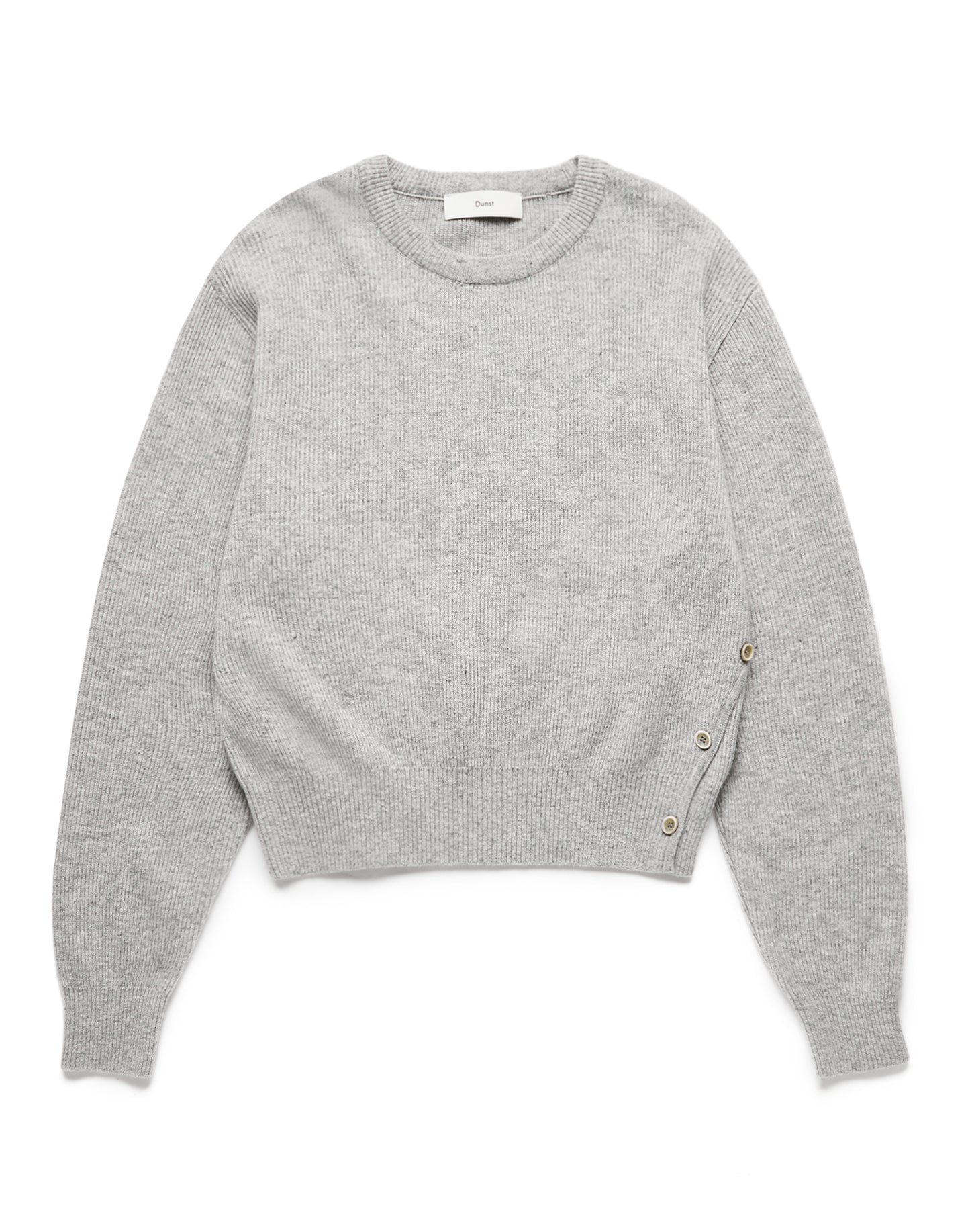 Unisex Buttoned Crewneck Sweater (Melange Grey))