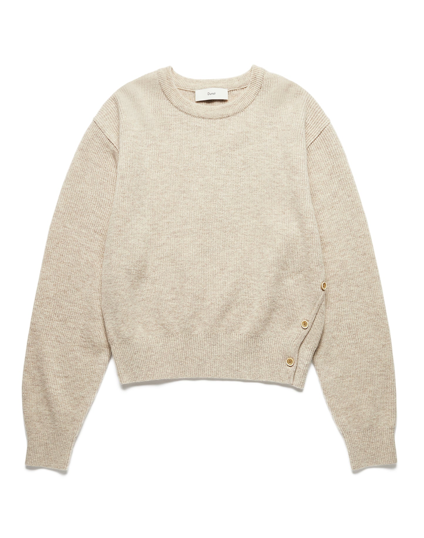 Unisex Buttoned Crewneck Sweater (Oatmeal Melange)