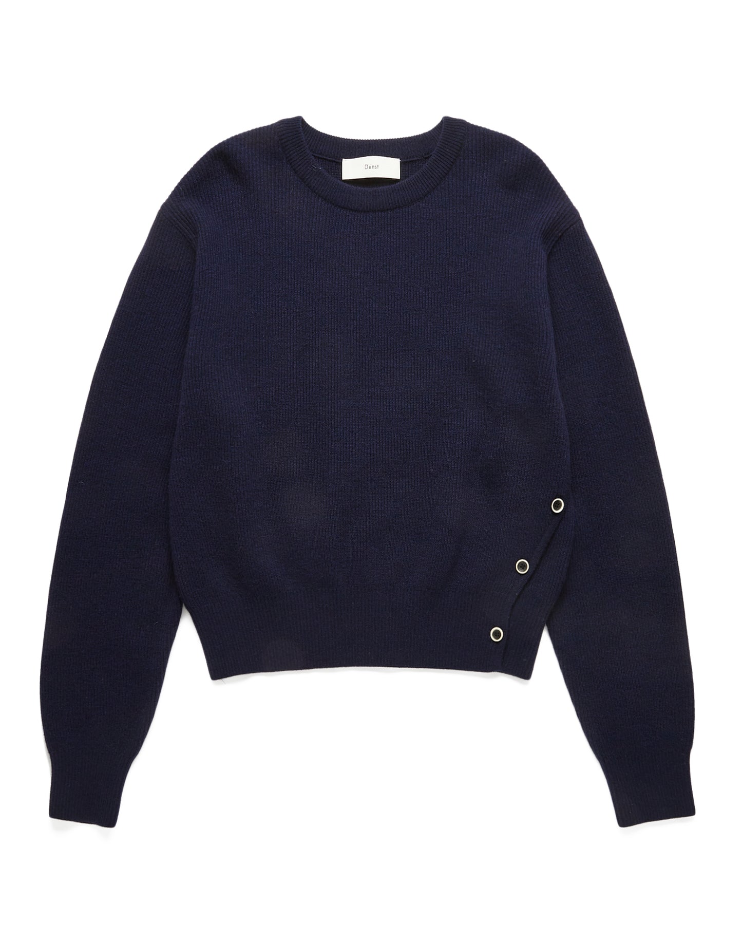 Unisex Buttoned Crewneck Sweater (Navy)