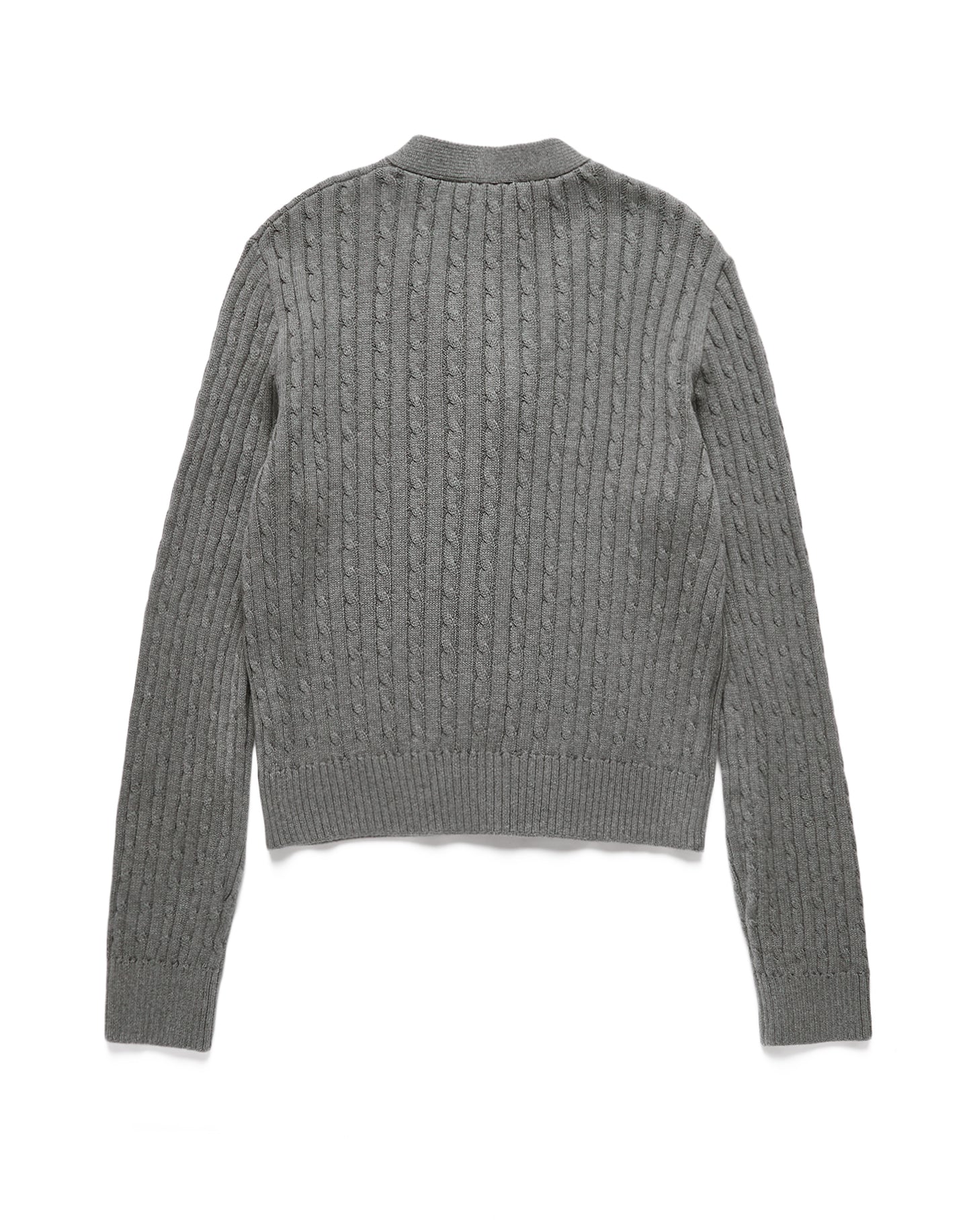 Crest Logo Cable Cardigan (Melange Grey)