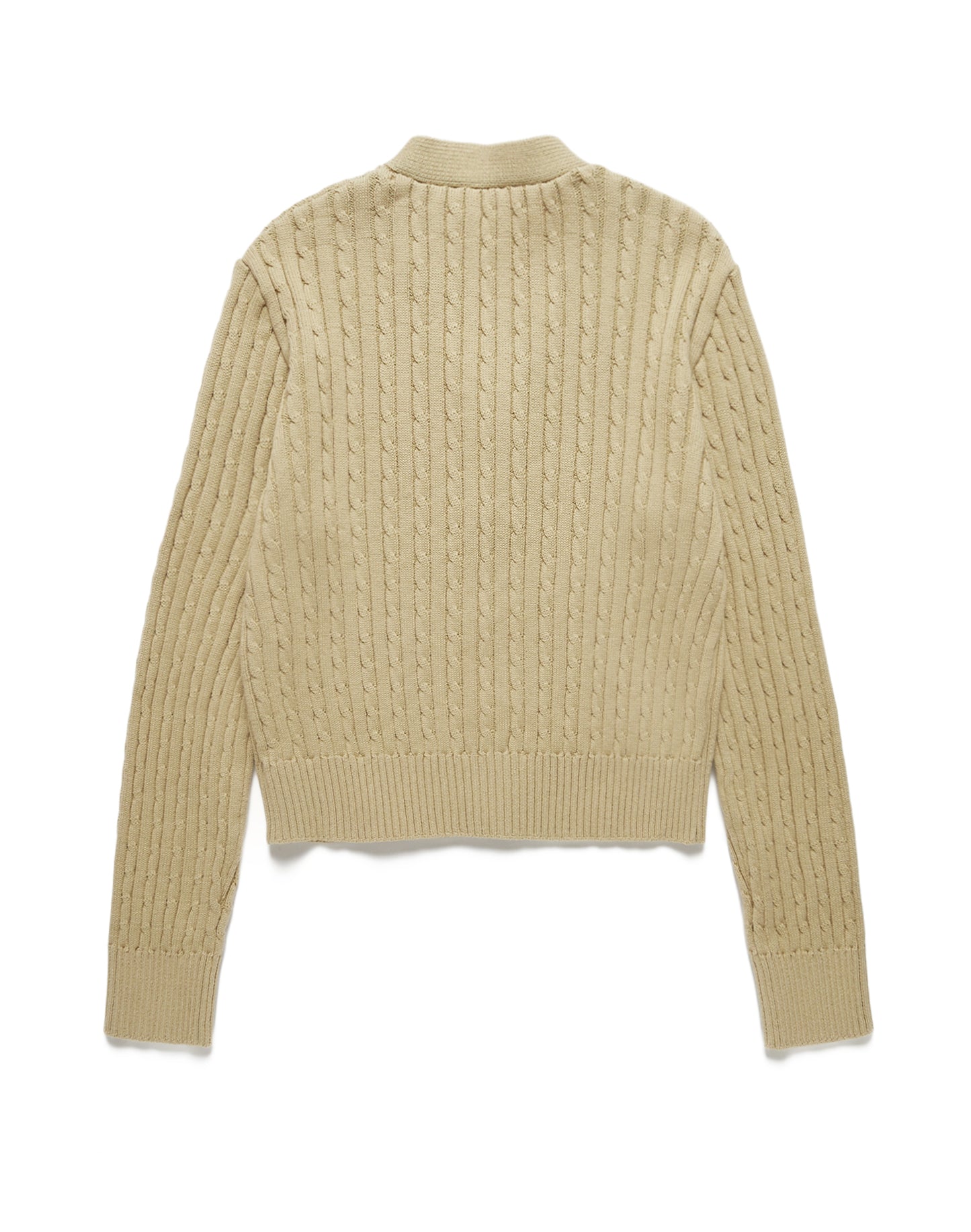 Crest Logo Cable Cardigan (Beige)