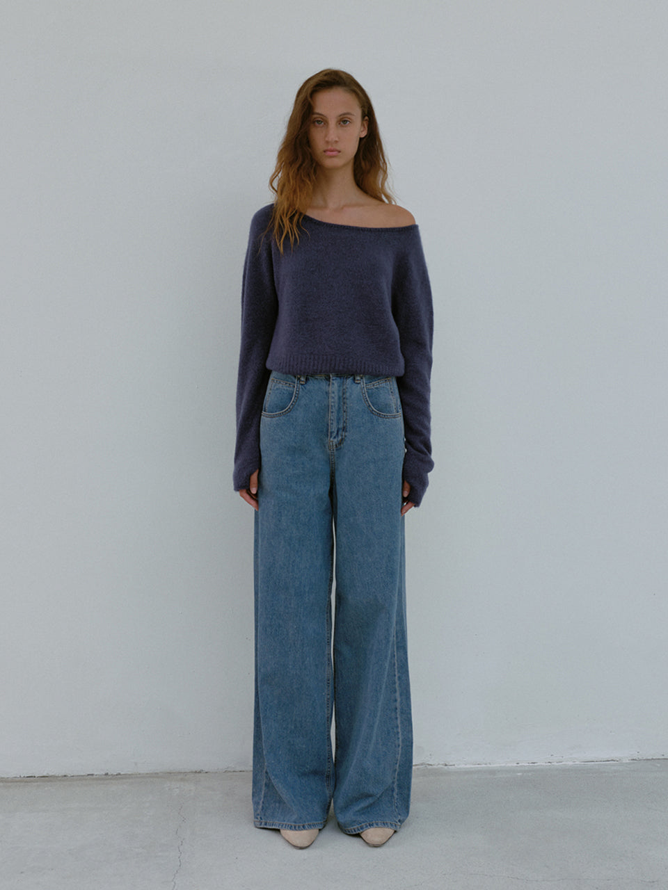Finger Hole Knit (Deep Blue)