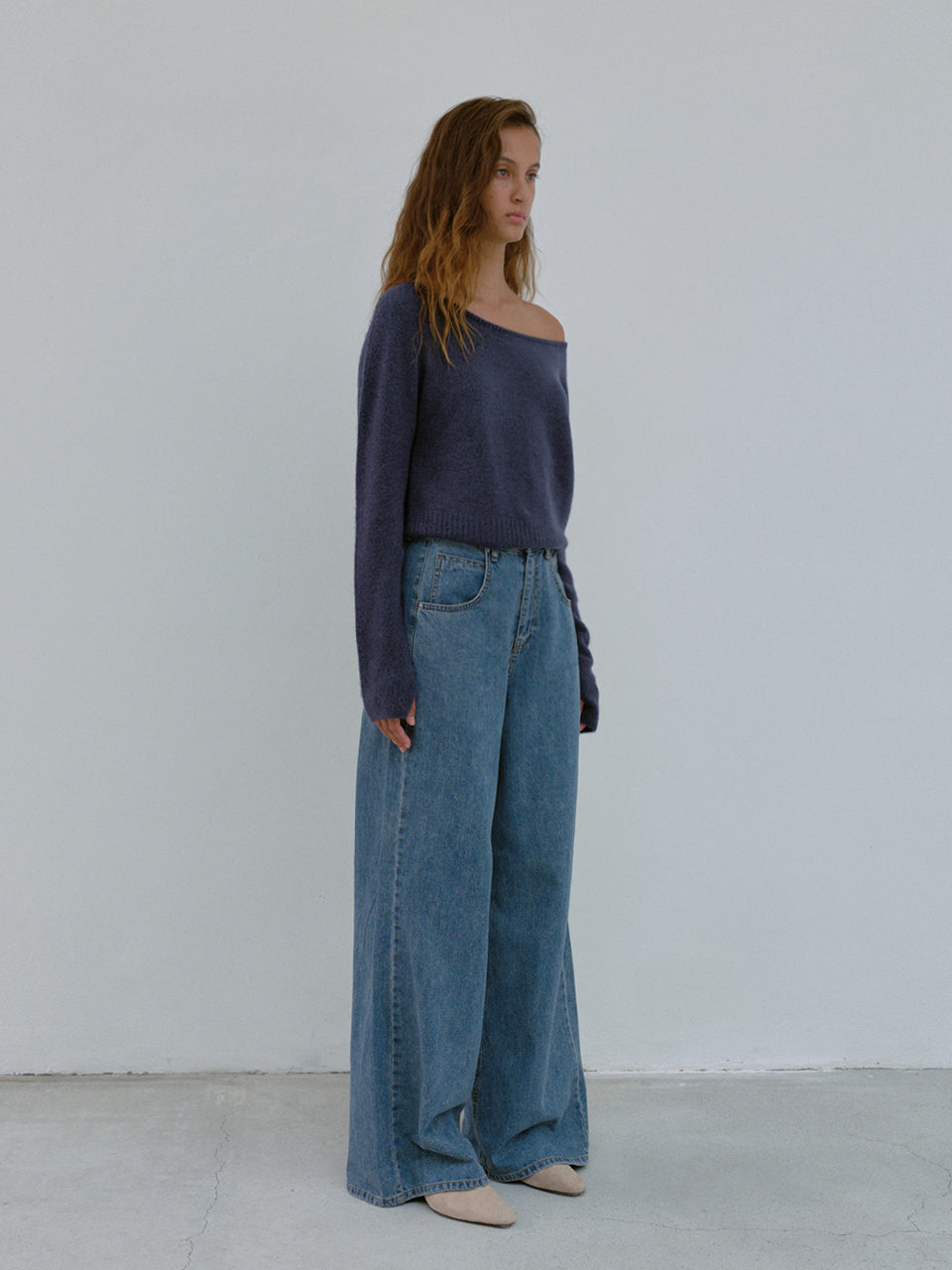 Finger Hole Knit (Deep Blue)