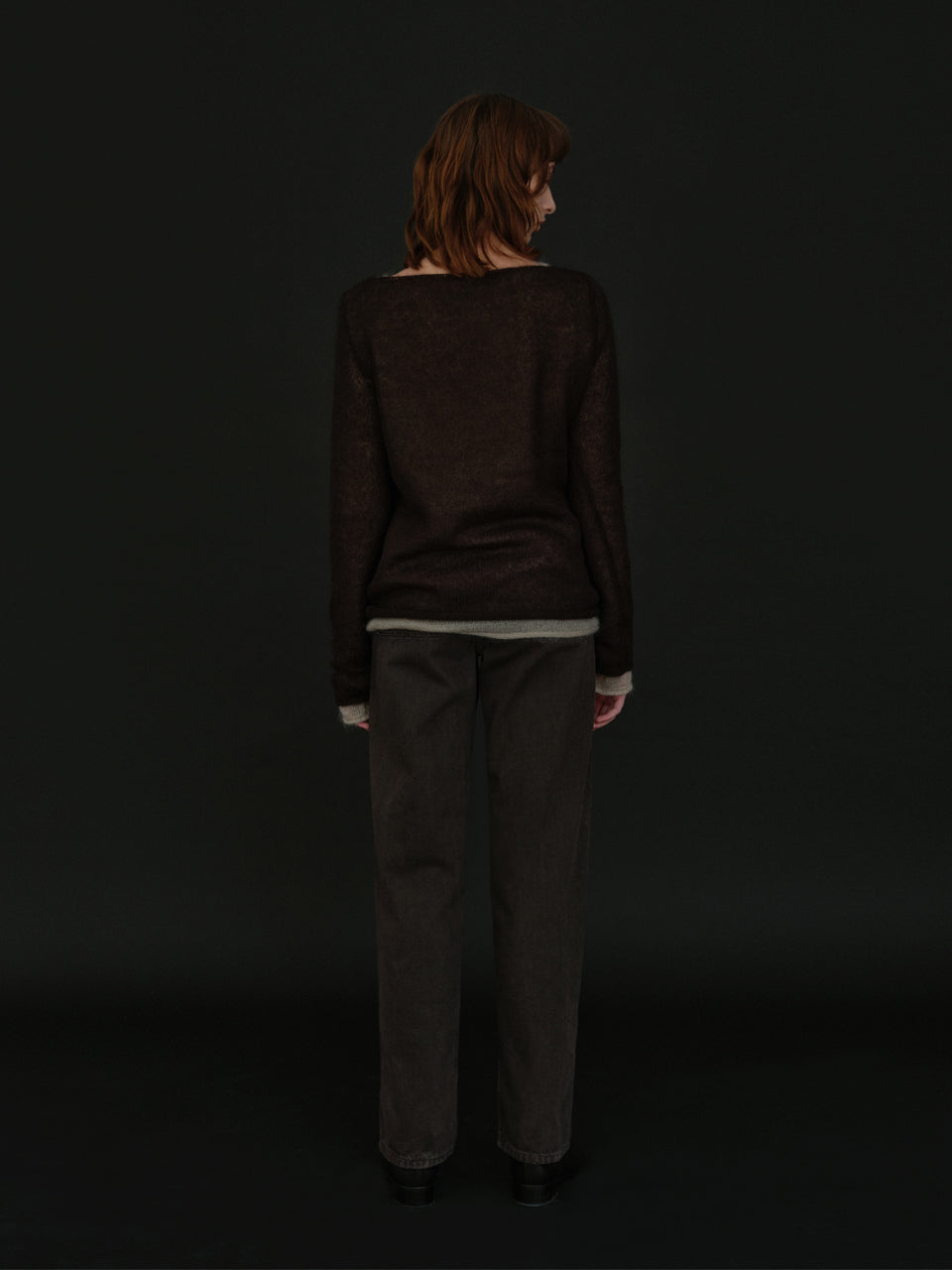 Mohair Boatneck Knit (Coffee Bean)