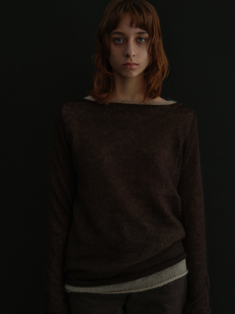 Mohair Boatneck Knit (Coffee Bean)