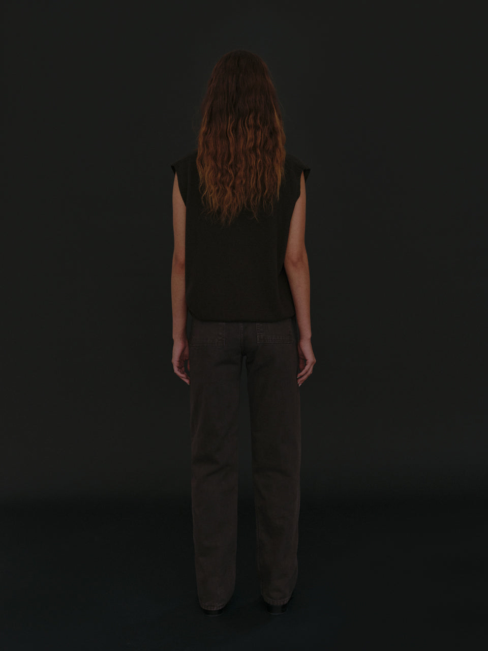 Open Knit Vest (Seal Brown)