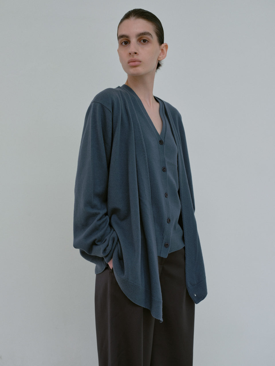 Open Knit Vest (Stormy Blue)