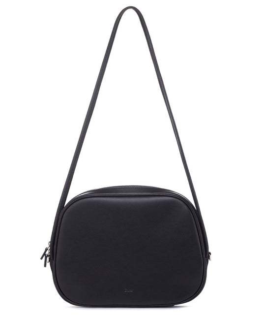 Leather Shoulder Point Bag (Black)