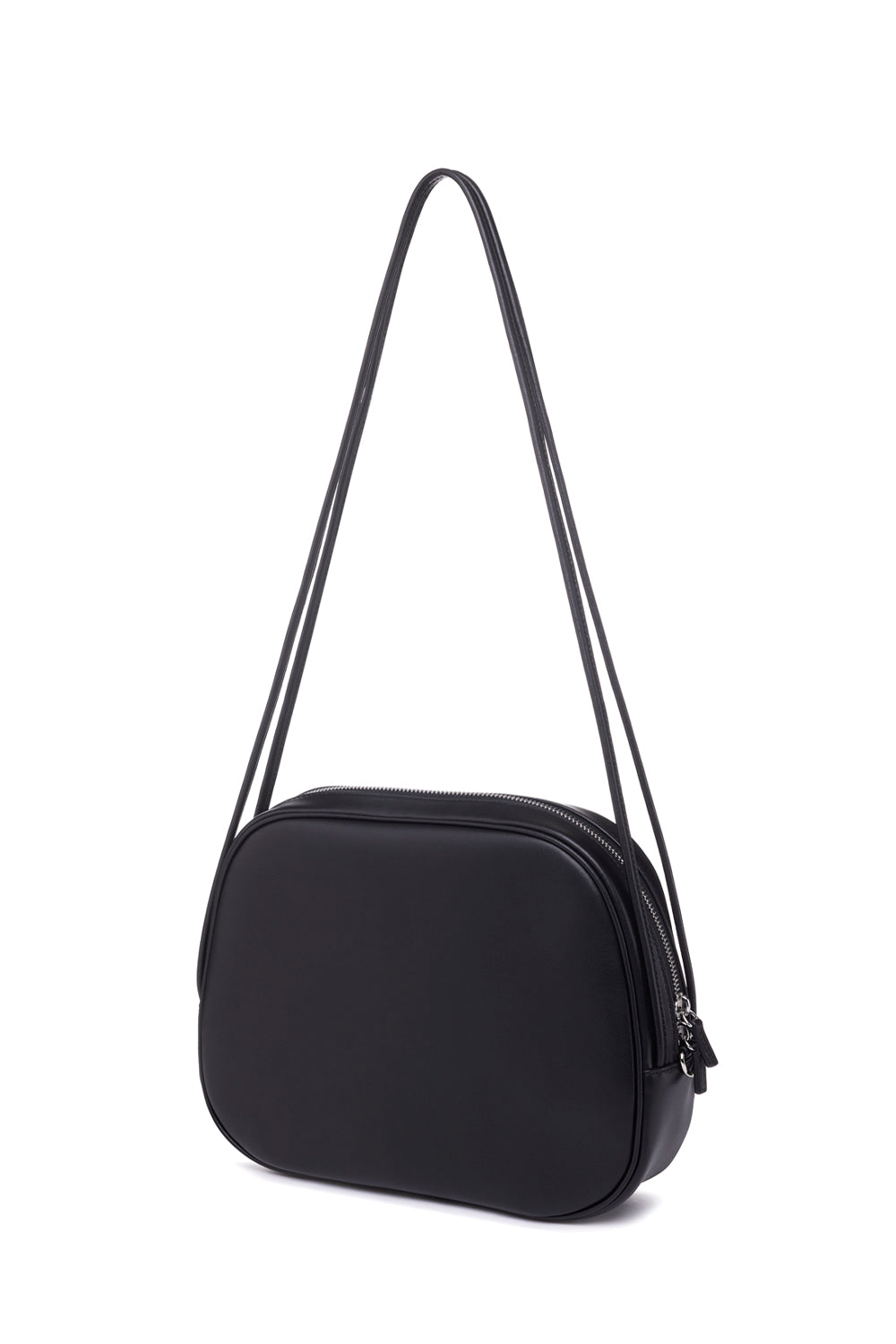 Leather Shoulder Point Bag (Black)