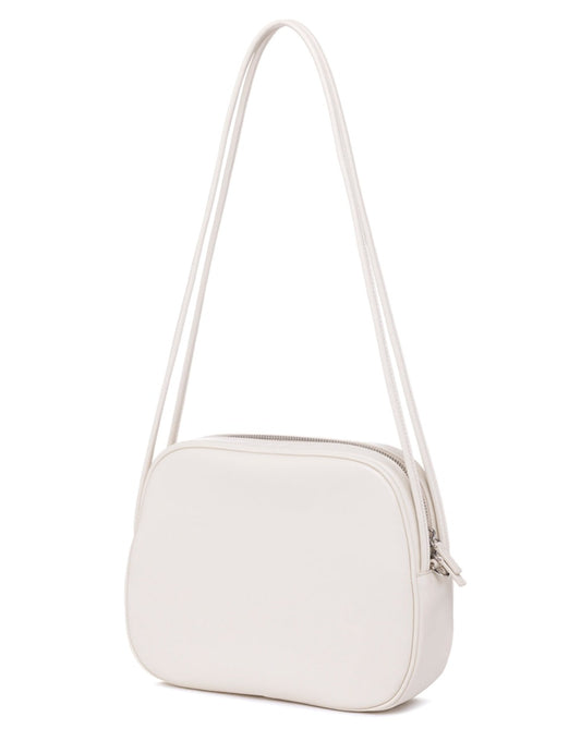 Leather Shoulder Point Bag (Cream)