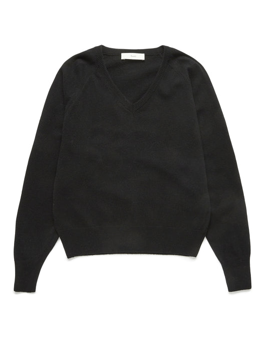 Unisex V-neck Raglan Sweater (Black)