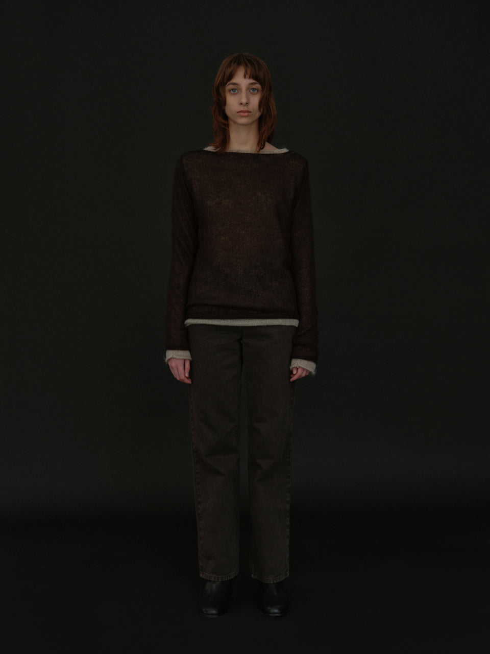 Mohair Boatneck Knit (Coffee Bean)