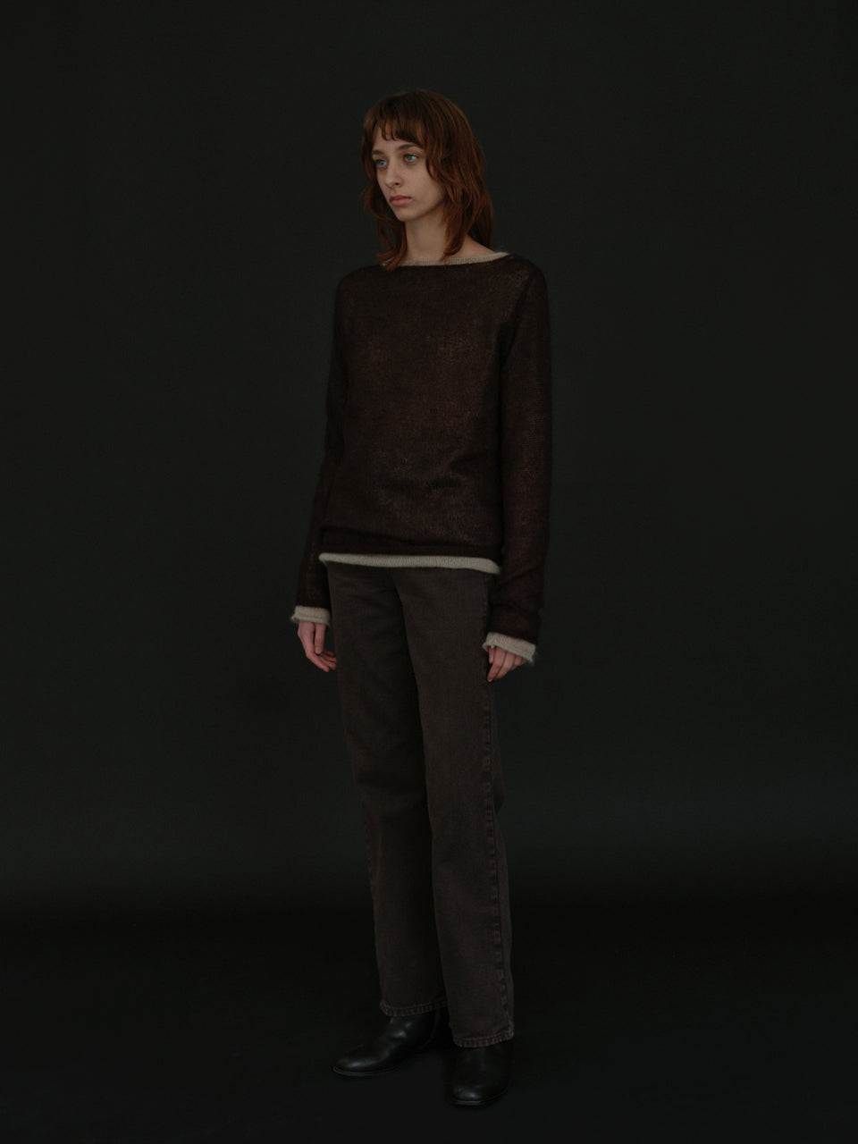 Mohair Boatneck Knit (Coffee Bean)