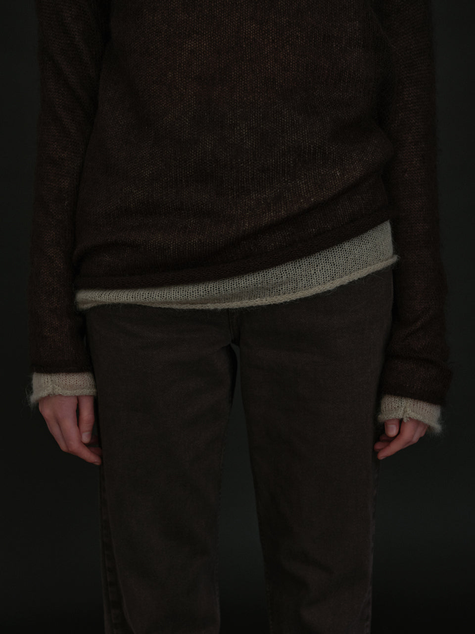 Mohair Boatneck Knit (Coffee Bean)