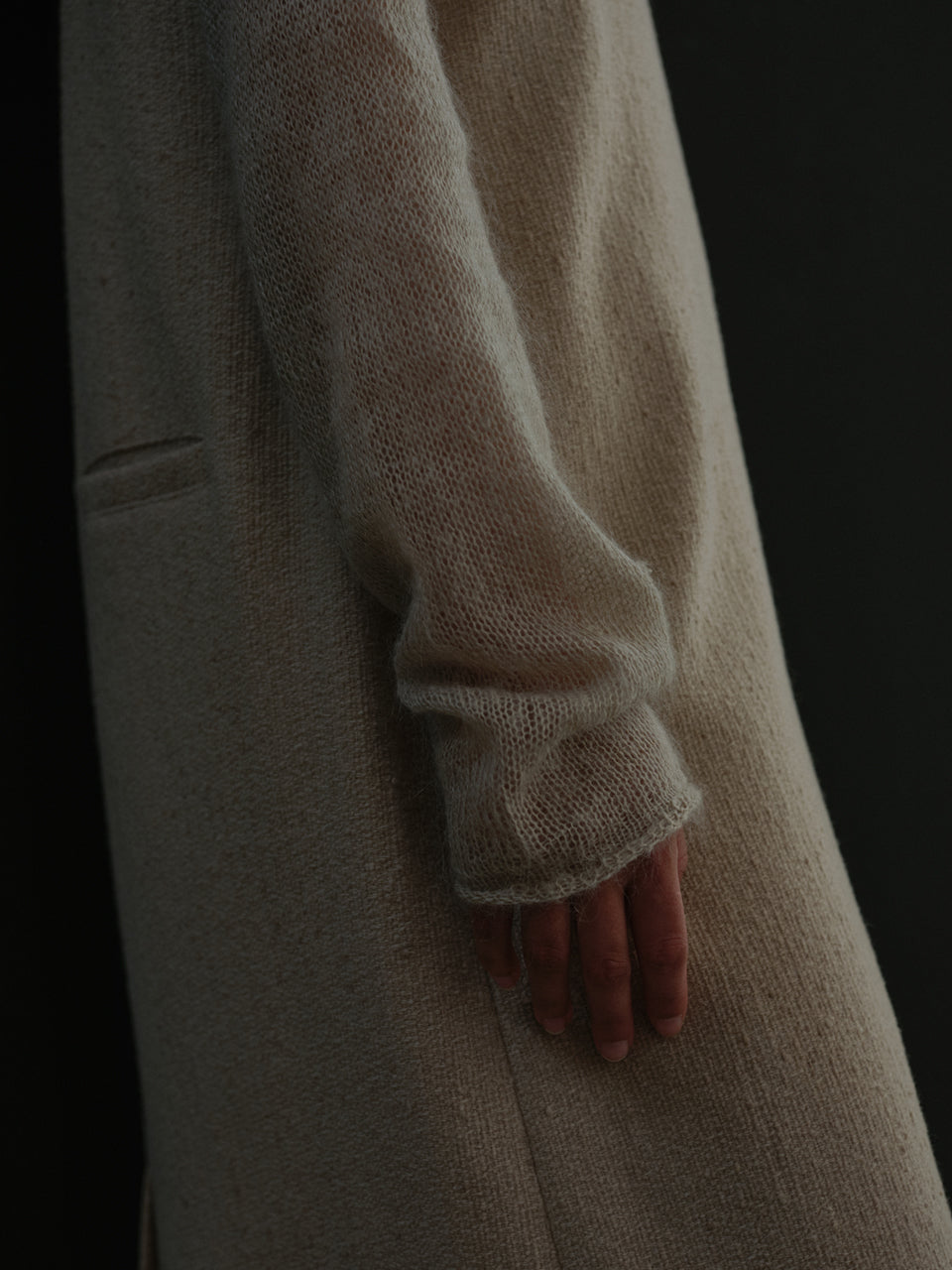 Mohair Boatneck Knit (Sand Beige)