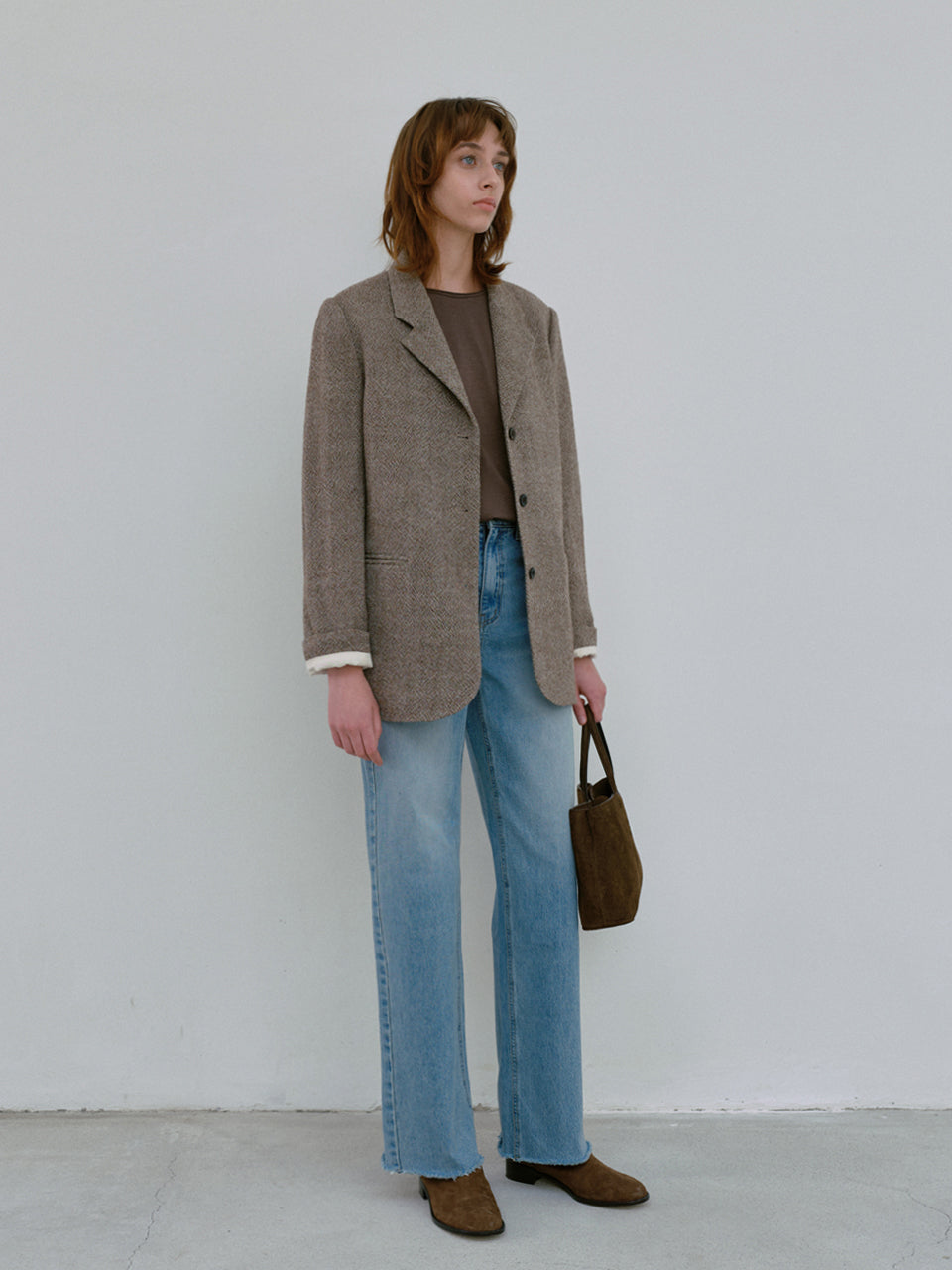 Wool Single Jacket (Brown)