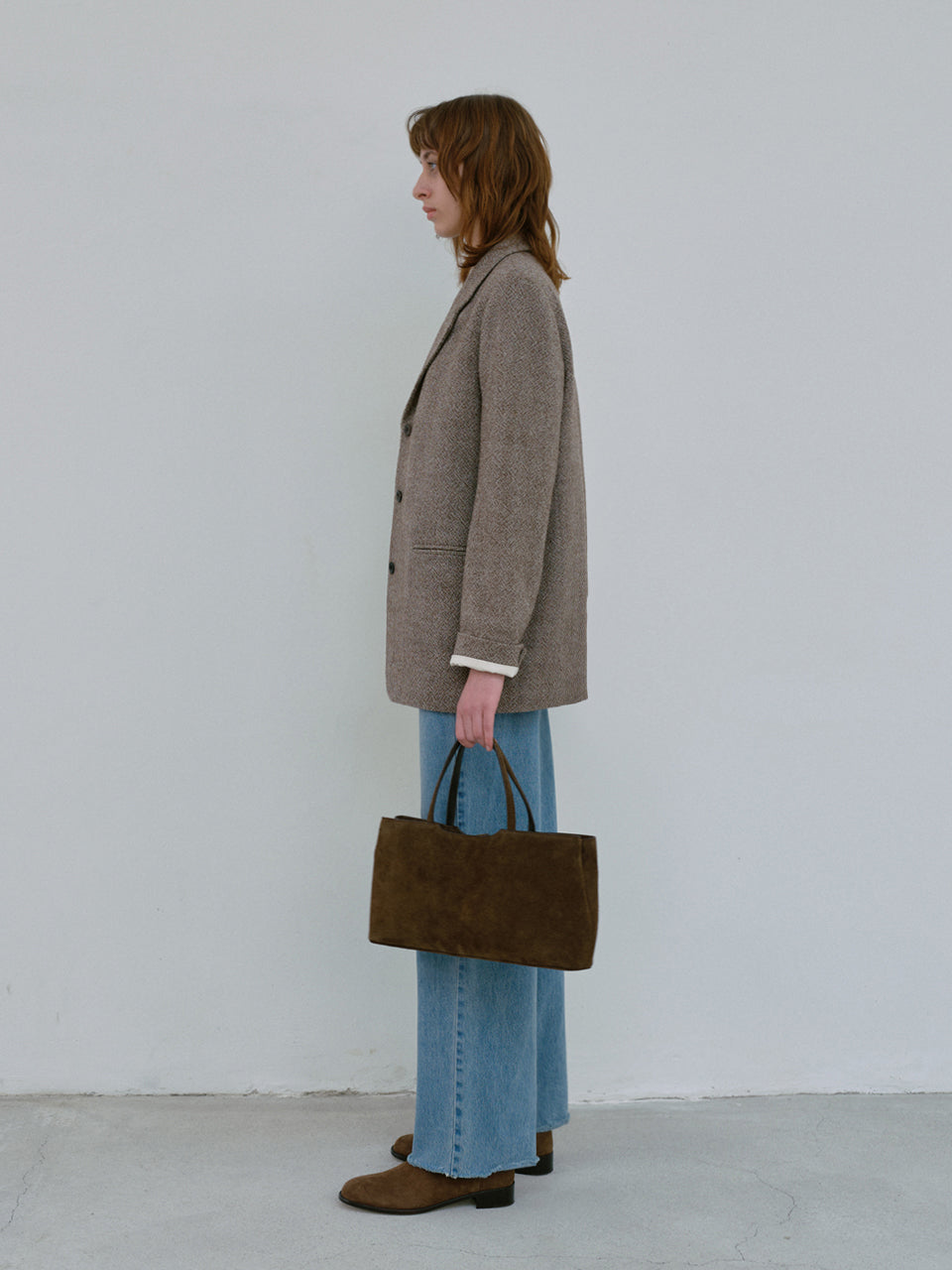 Wool Single Jacket (Brown)