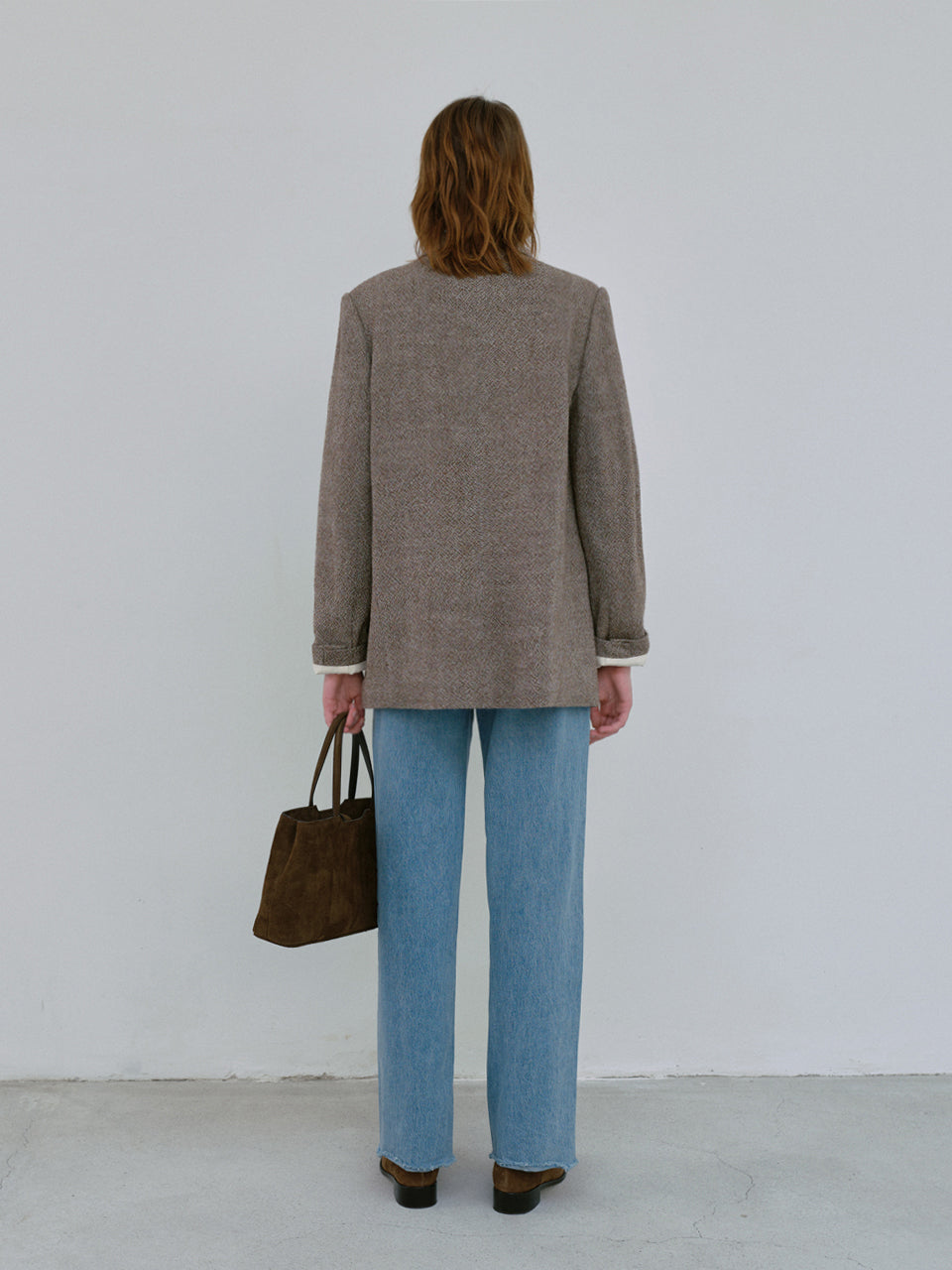 Wool Single Jacket (Brown)