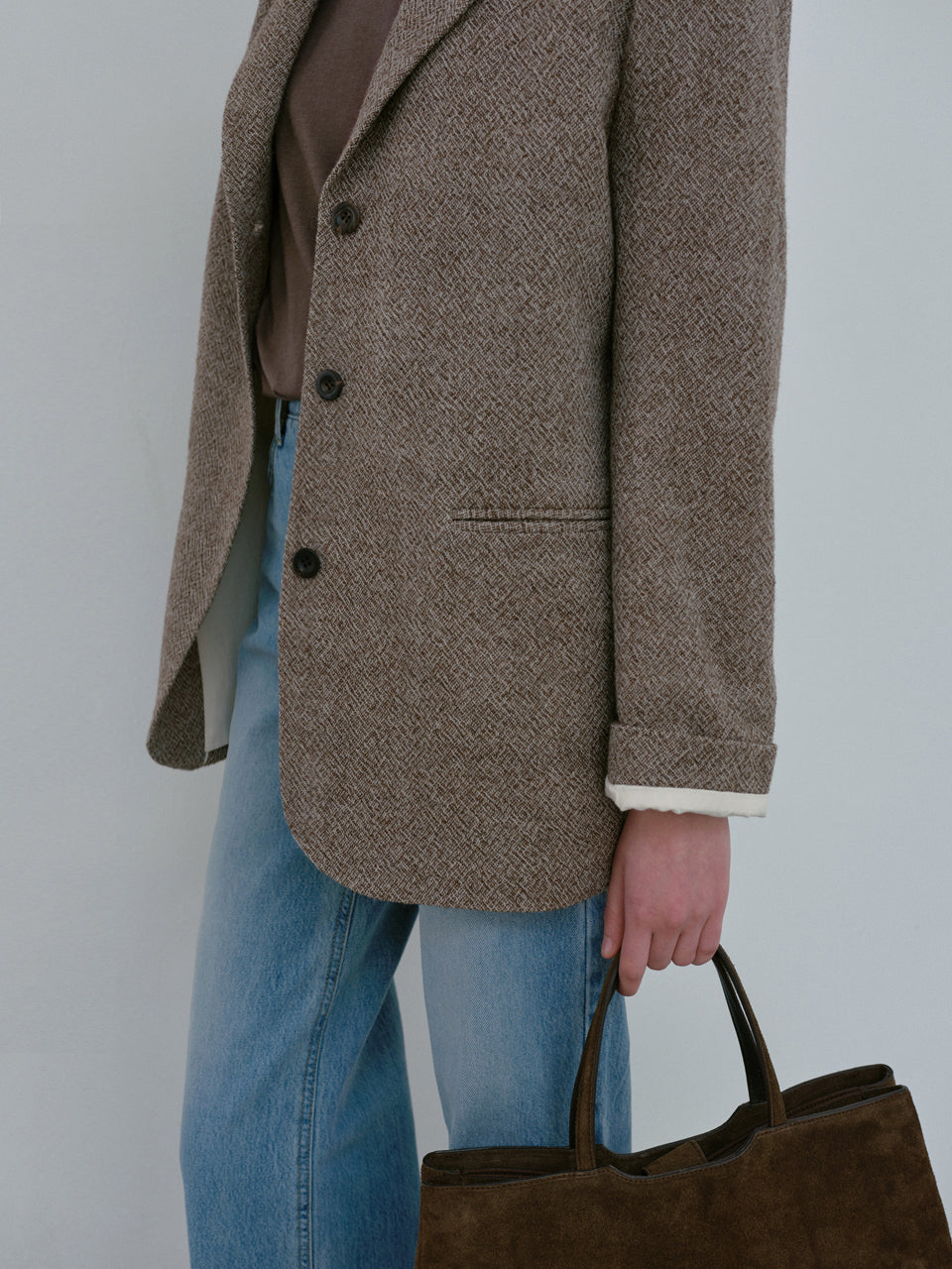 Wool Single Jacket (Brown)