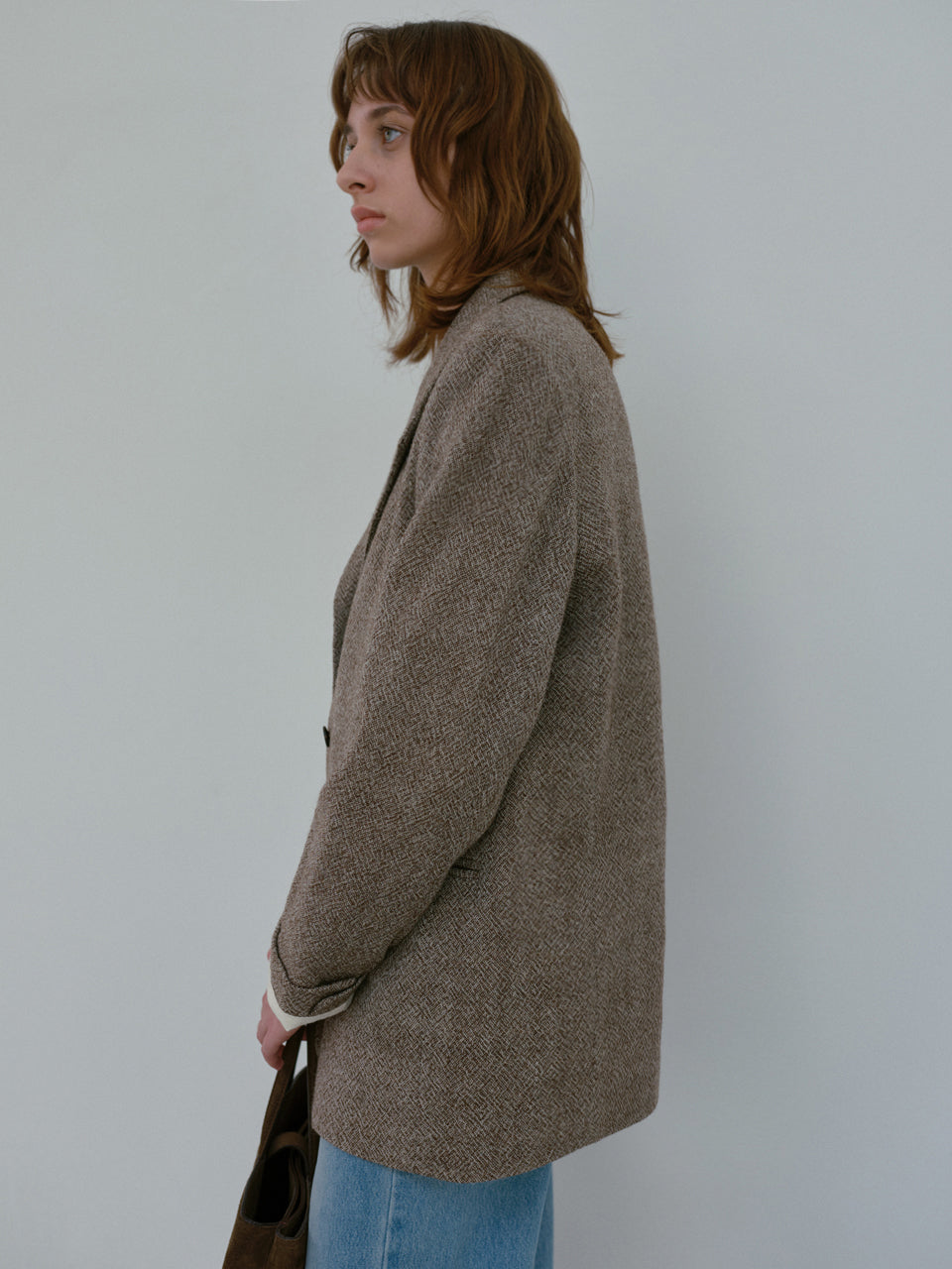 Wool Single Jacket (Brown)